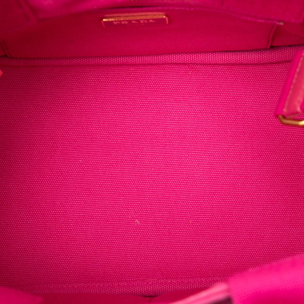 Prada B Prada Pink Hot Pink Canvas Fabric Small Canapa Logo Satchel Turkey