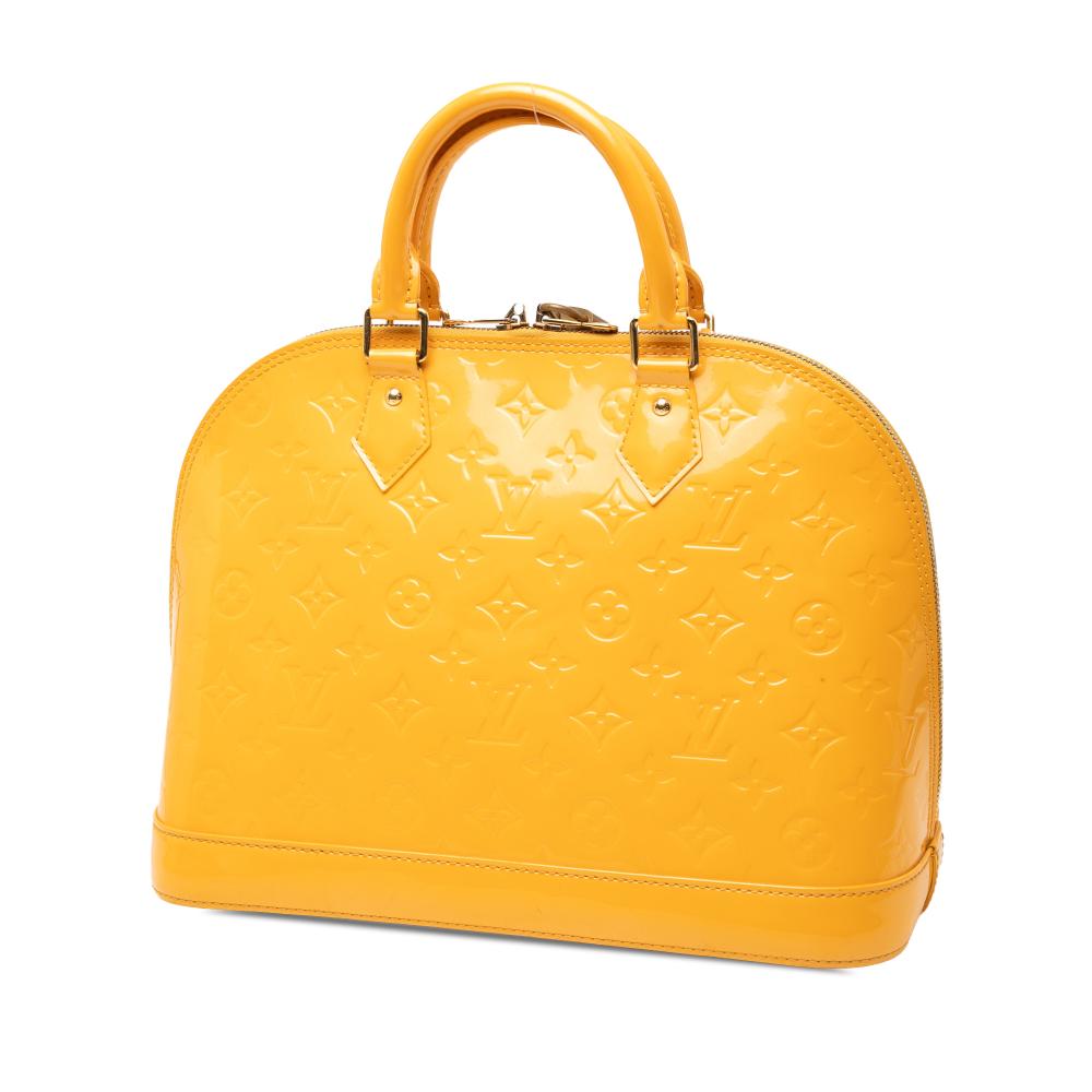 Louis Vuitton B Louis Vuitton Yellow Mustard Vernis Leather Leather Monogram Vernis Alma PM France