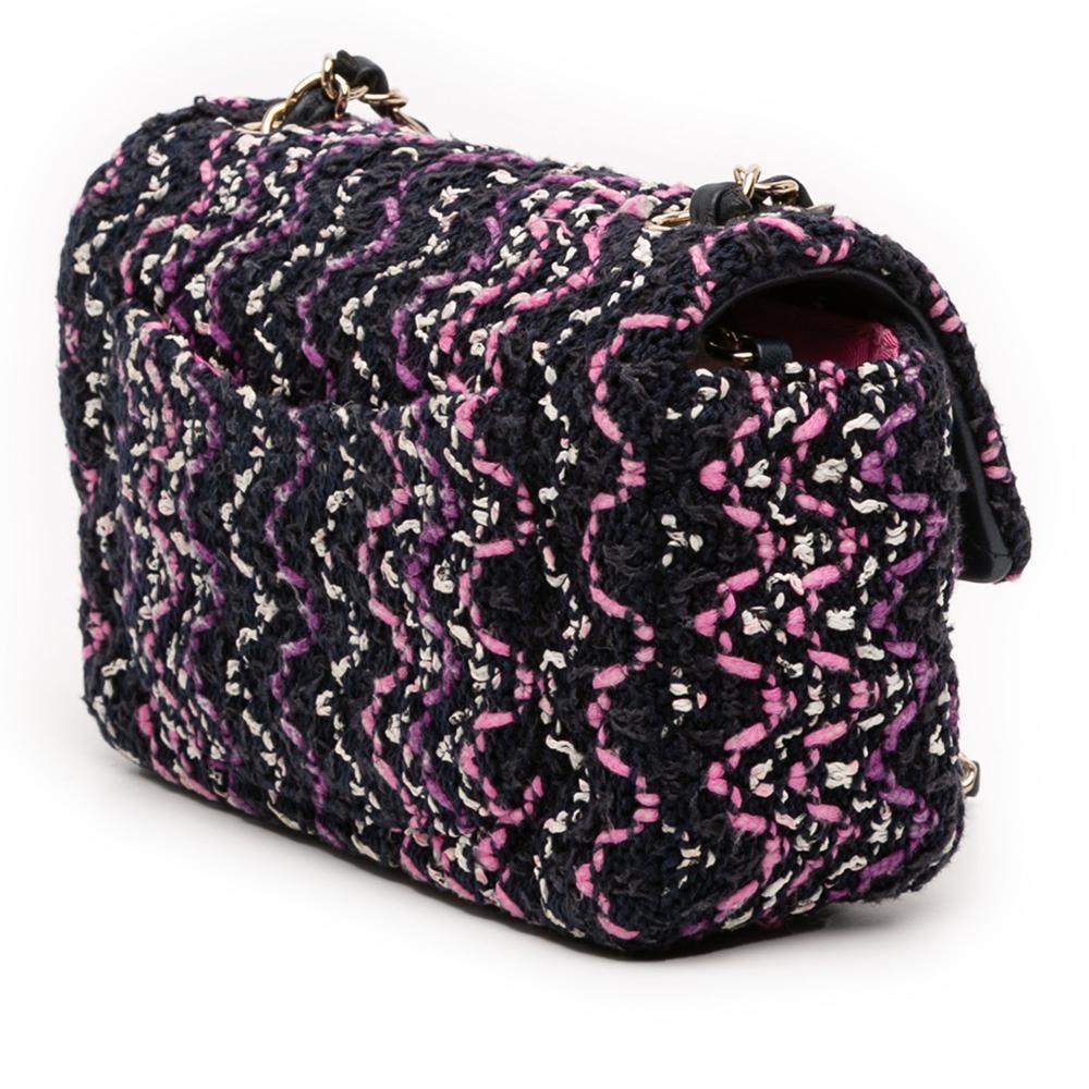 Chanel AB Chanel Black Cotton Fabric Mini Rectangular Classic Multicolor Stitched Single Flap France