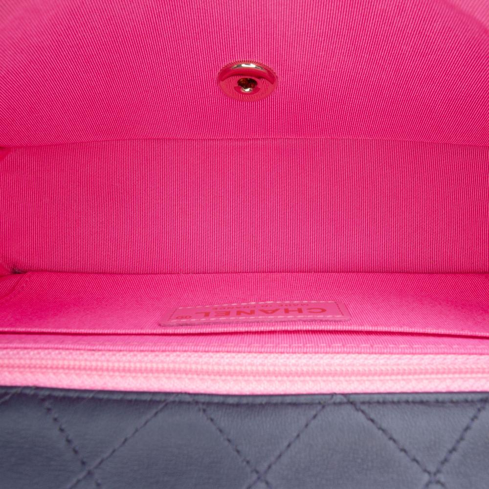 Chanel AB Chanel Black Cotton Fabric Mini Rectangular Classic Multicolor Stitched Single Flap France