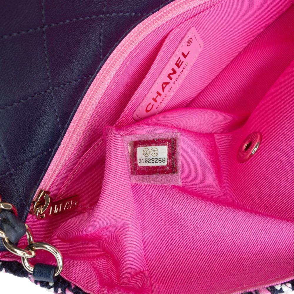 Chanel AB Chanel Black Cotton Fabric Mini Rectangular Classic Multicolor Stitched Single Flap France