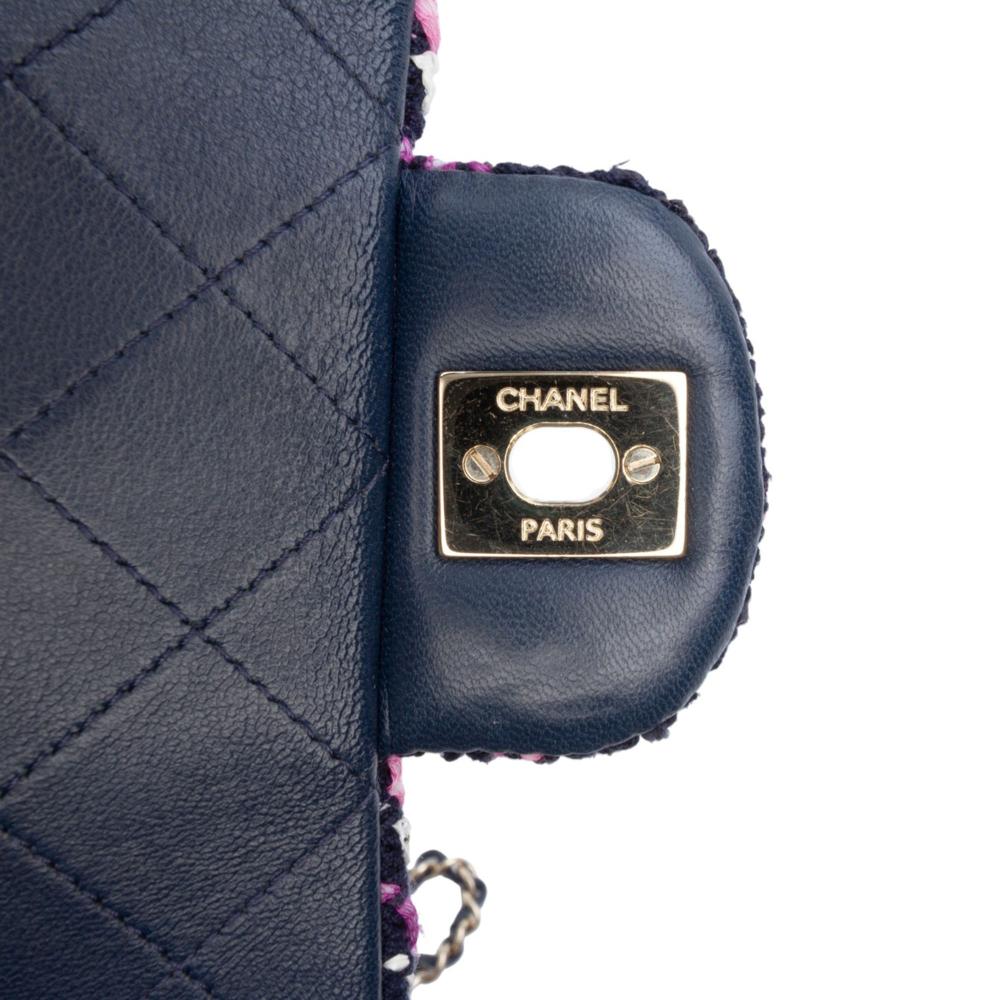 Chanel AB Chanel Black Cotton Fabric Mini Rectangular Classic Multicolor Stitched Single Flap France