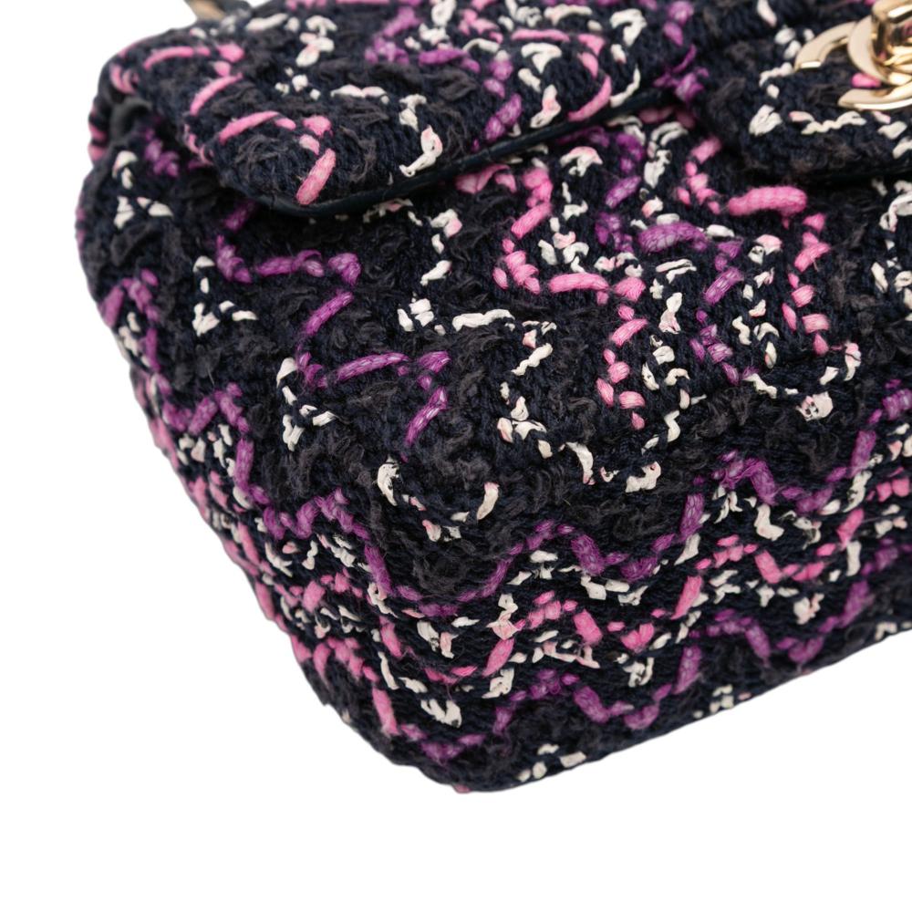 Chanel AB Chanel Black Cotton Fabric Mini Rectangular Classic Multicolor Stitched Single Flap France