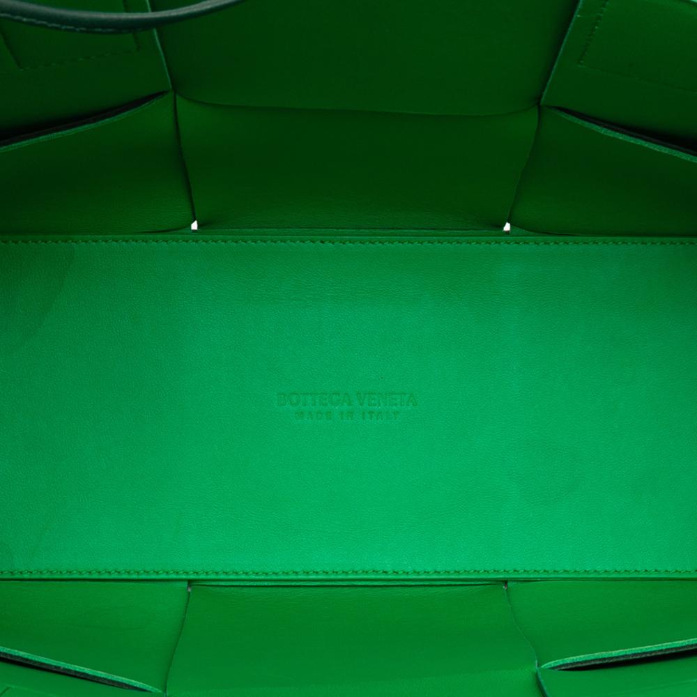 Bottega Veneta B Bottega Veneta Green Dark Green Nappa Leather Leather Small Nappa Maxi Intrecciato Arco Tote Italy