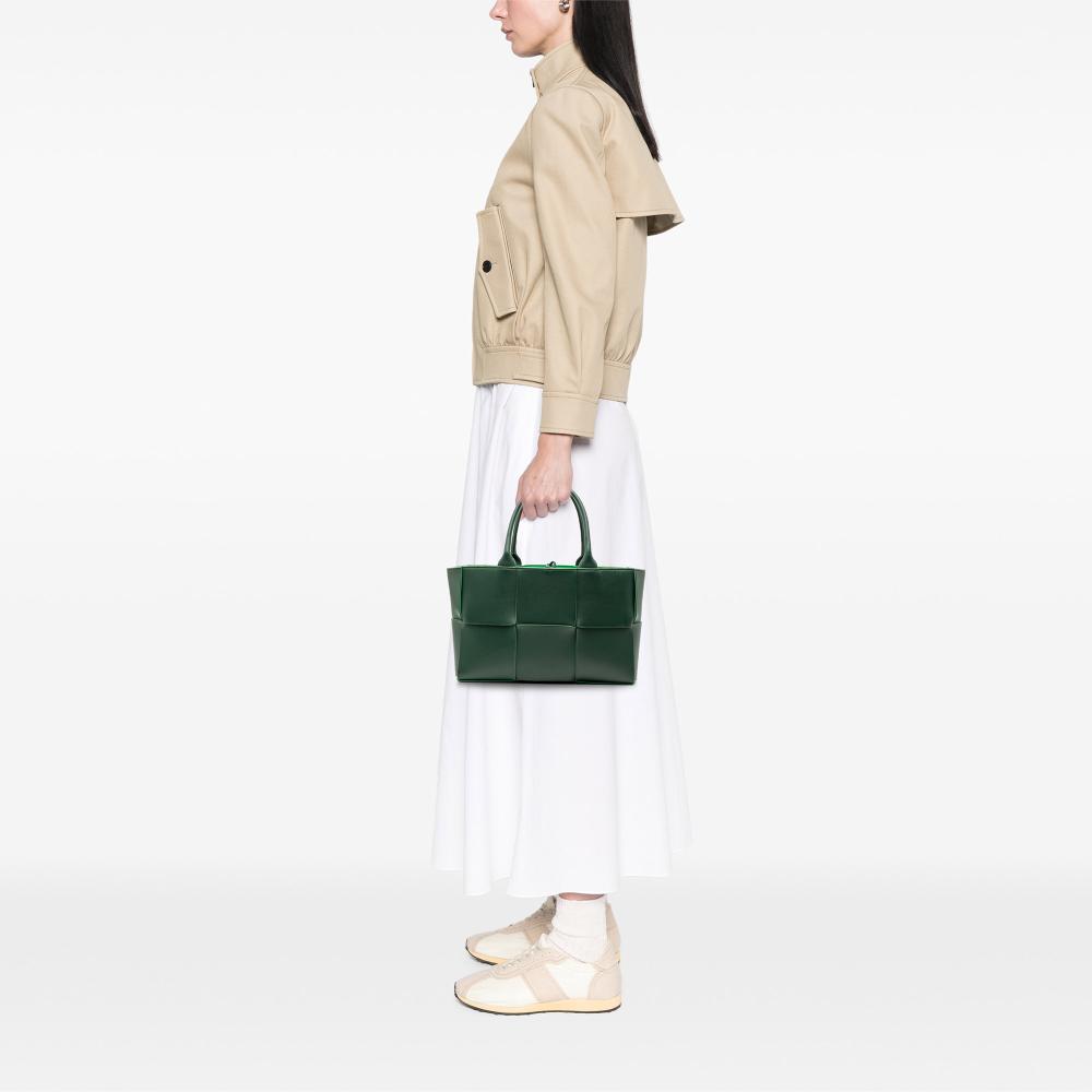 Bottega Veneta B Bottega Veneta Green Dark Green Nappa Leather Leather Small Nappa Maxi Intrecciato Arco Tote Italy