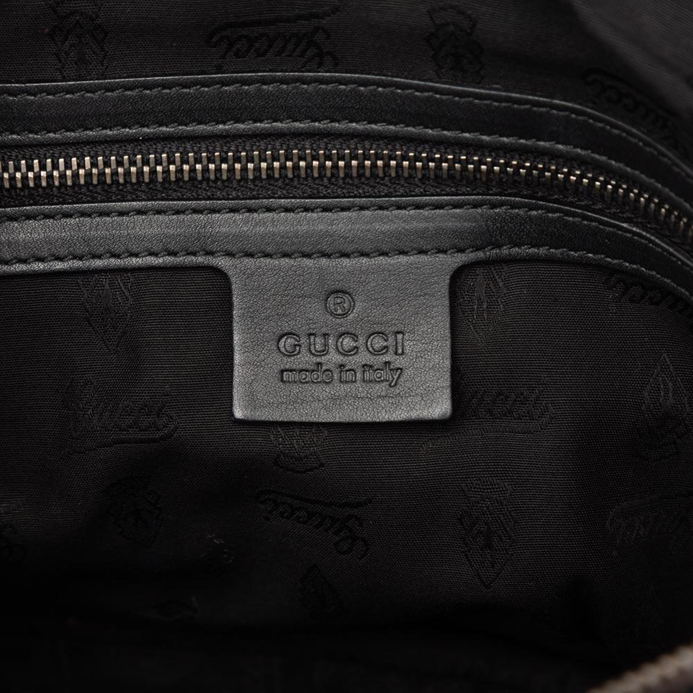 Gucci B Gucci Black Calf Leather Guccissima Icon Bit Satchel Italy