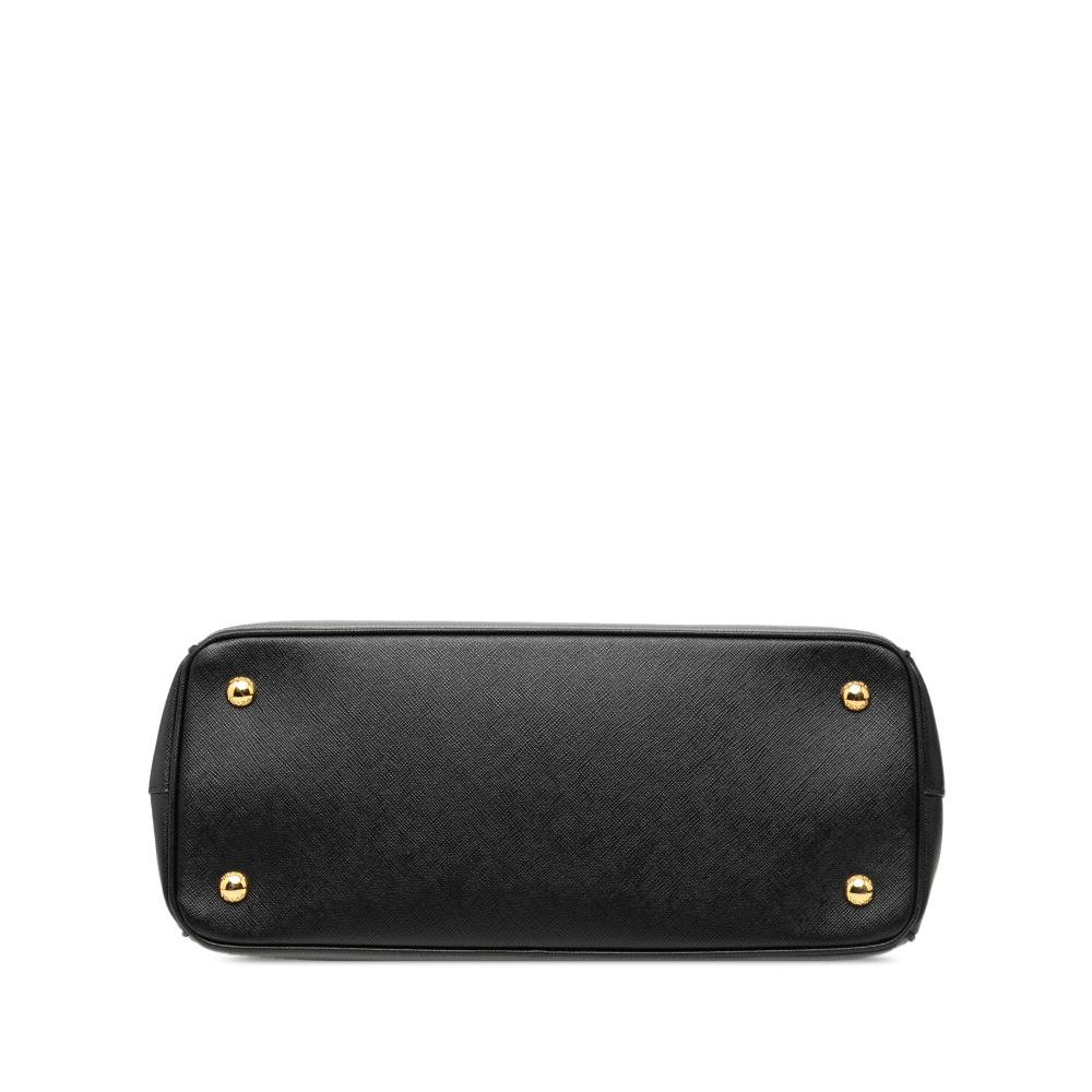 Prada B Prada Gray with Black Saffiano Leather Medium Bicolor Lux Galleria Satchel Italy