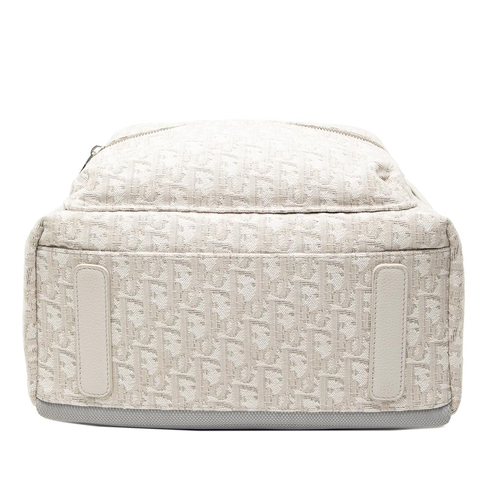 Christian Dior AB Dior Brown Light Beige Canvas Fabric Oblique Rider Backpack Italy