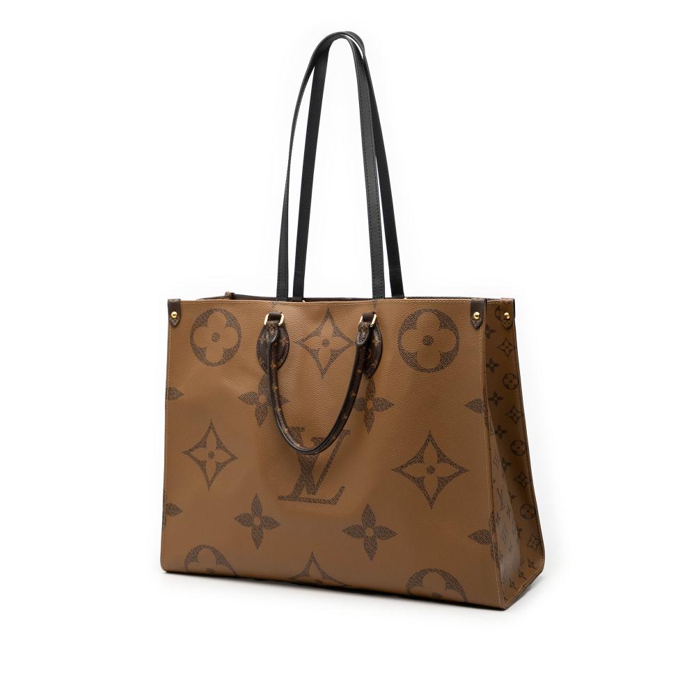 Louis Vuitton B Louis Vuitton Brown Monogram Canvas Fabric Monogram Reverse Giant OnTheGo GM France