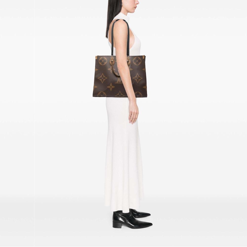 Louis Vuitton B Louis Vuitton Brown Monogram Canvas Fabric Monogram Reverse Giant OnTheGo GM France