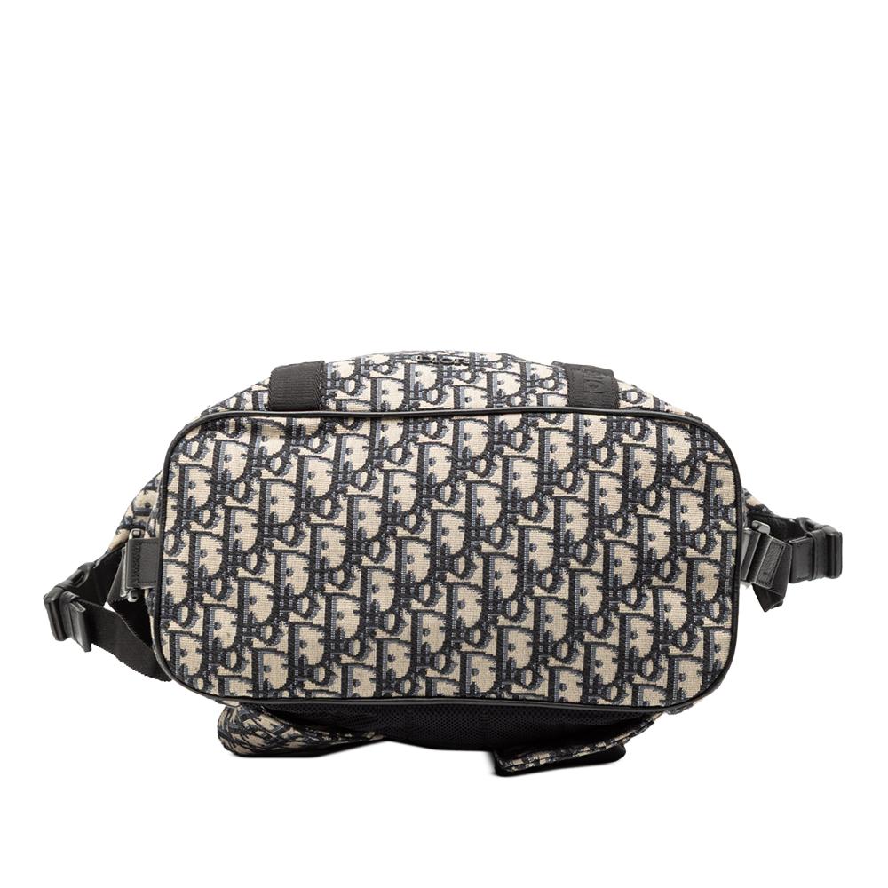 Christian Dior B Dior Blue Navy Canvas Fabric Oblique Safari Backpack Italy