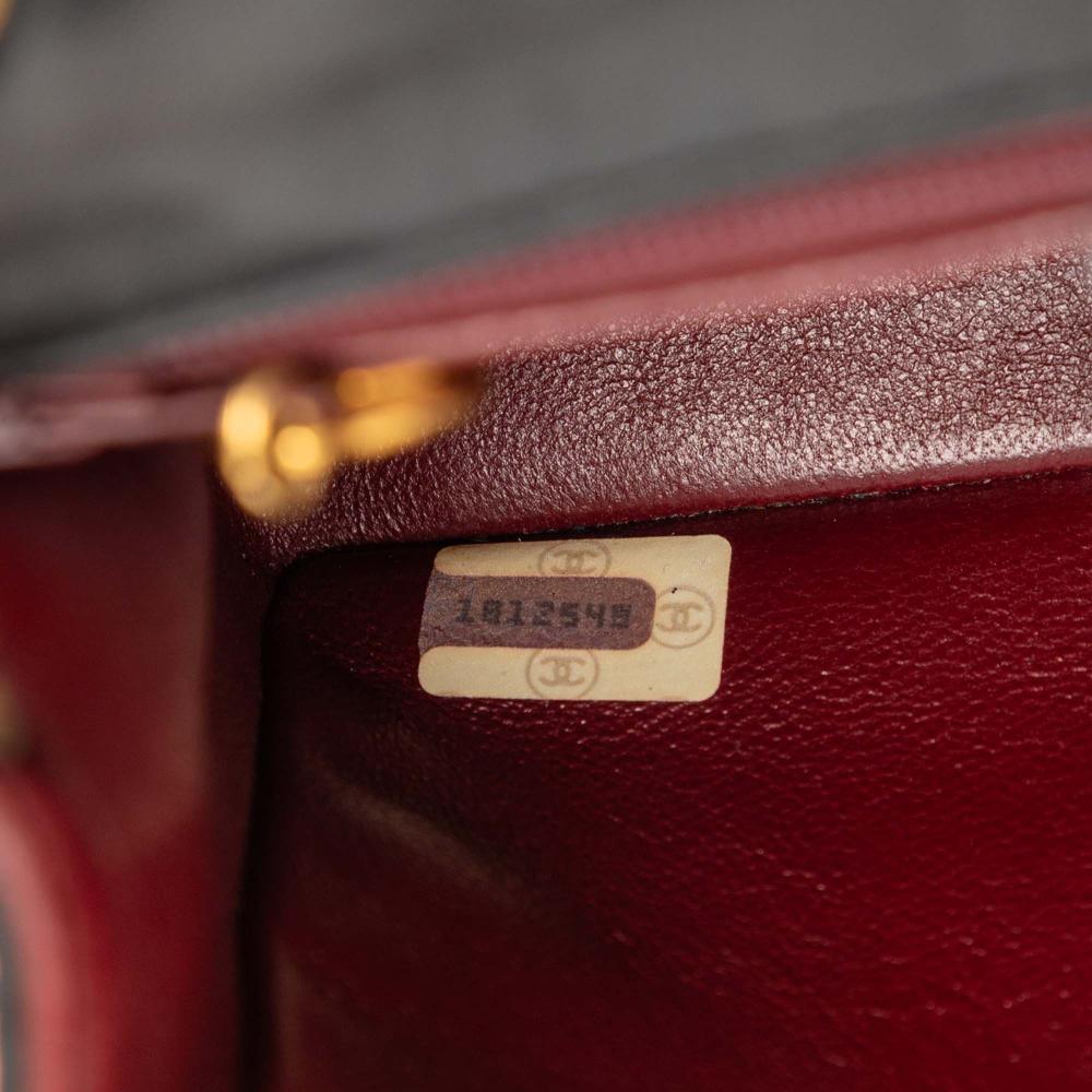 Chanel B Chanel Black Lambskin Leather Leather Mini Square Classic Lambskin Single Flap France