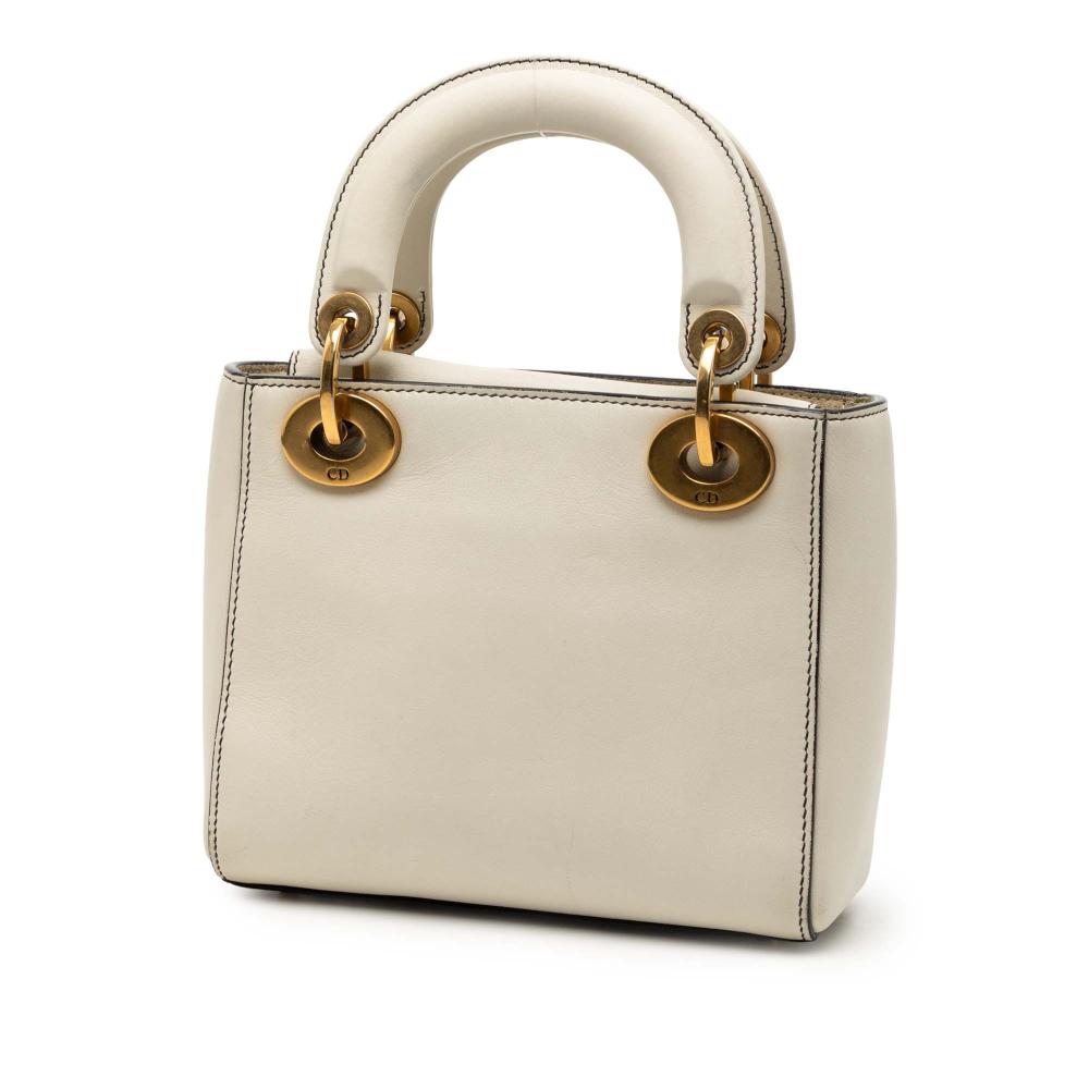 Christian Dior B Dior White Off White Calf Leather DiorAmour Niki De Saint Phalle Mini skin Lady Dior Italy