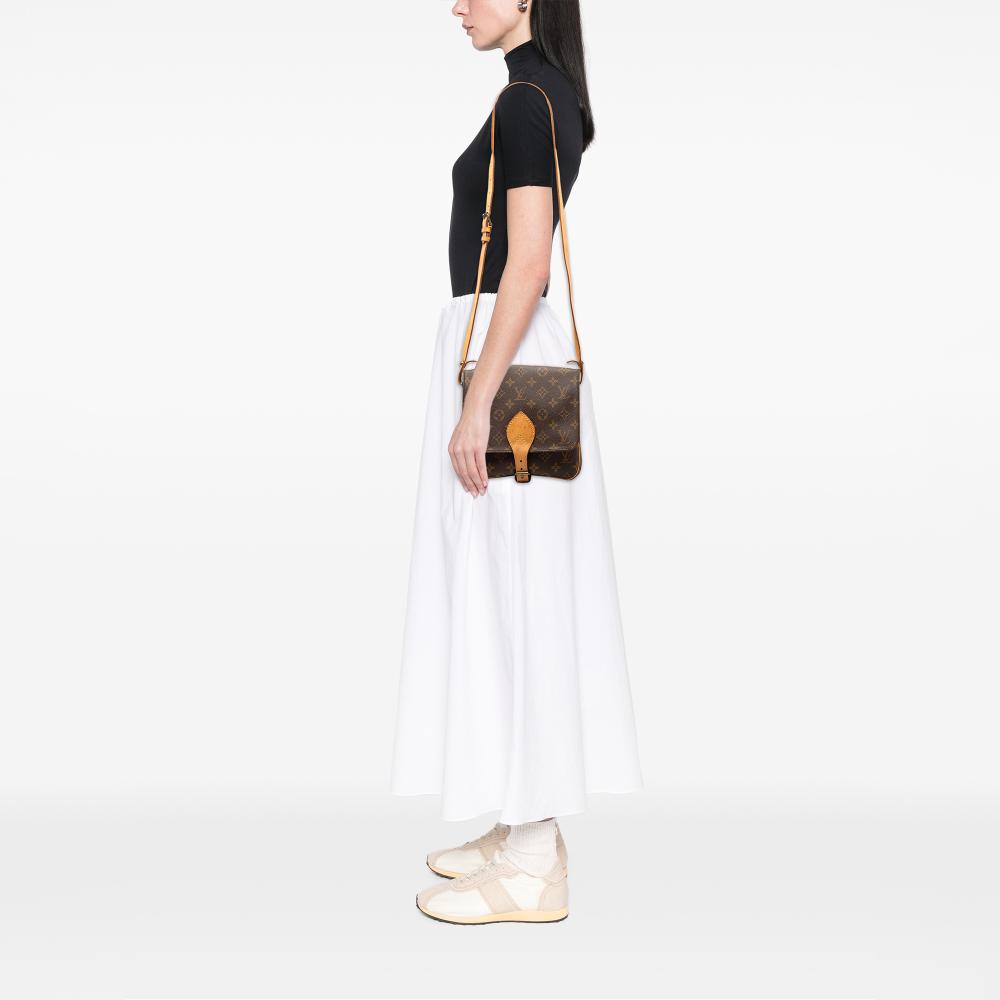 Louis Vuitton B Louis Vuitton Brown Monogram Canvas Fabric Monogram Cartouchiere MM France