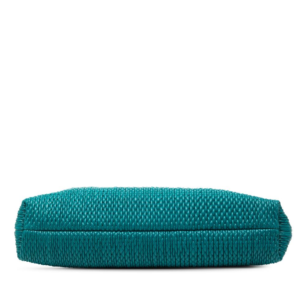 Bottega Veneta Blue Medium Lambskin Knit The Point Triangle Satchel Italy