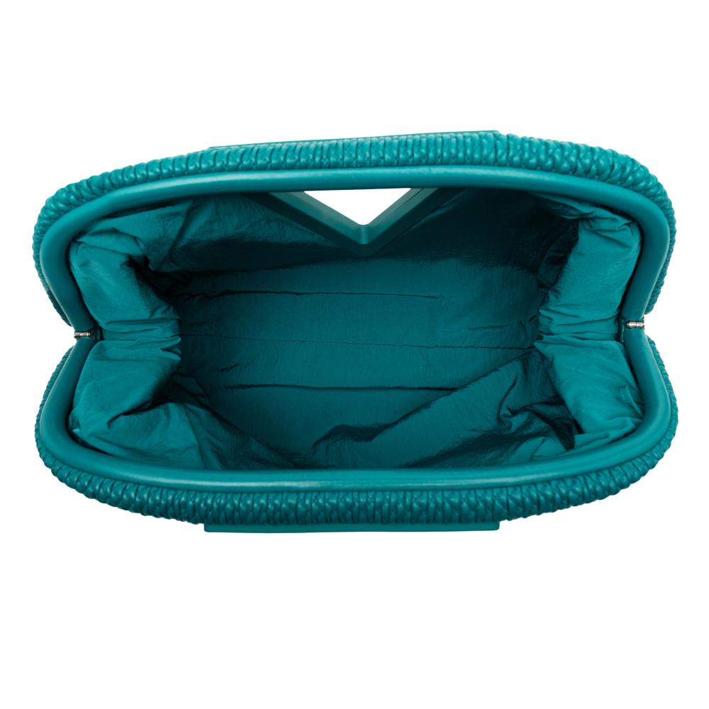 Bottega Veneta Blue Medium Lambskin Knit The Point Triangle Satchel Italy