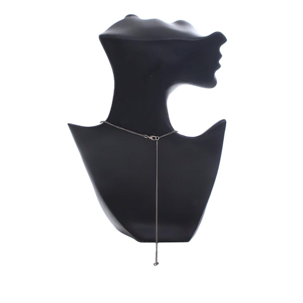 Chanel AB Chanel Silver with Black Silver Metal Ruthenium Plated CC Crystal Pendant Necklace France