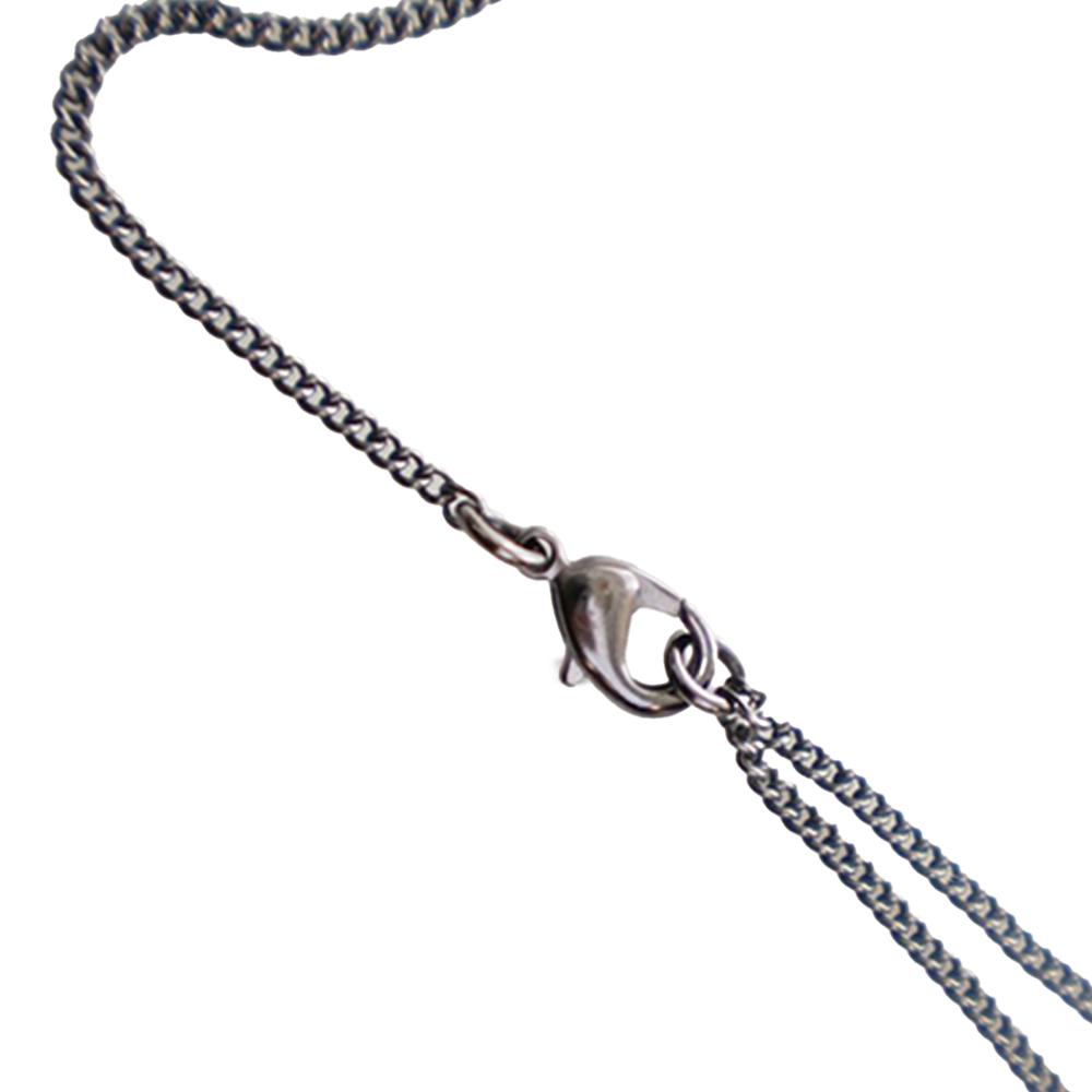 Chanel AB Chanel Silver with Black Silver Metal Ruthenium Plated CC Crystal Pendant Necklace France