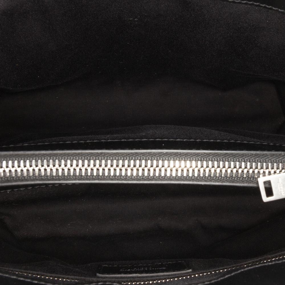 Saint Laurent B Saint Laurent Black Calf Leather Medium Matelasse LouLou Shoulder Bag Italy