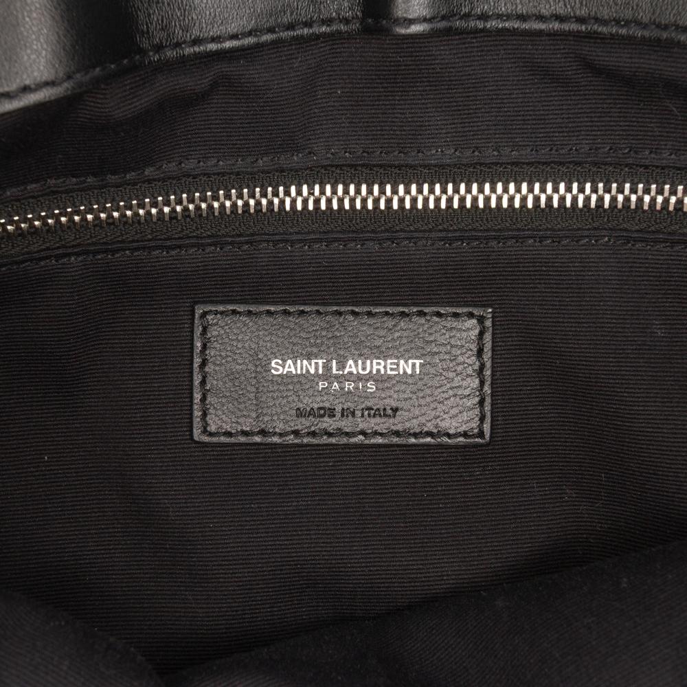 Saint Laurent B Saint Laurent Black Calf Leather Medium Matelasse LouLou Shoulder Bag Italy