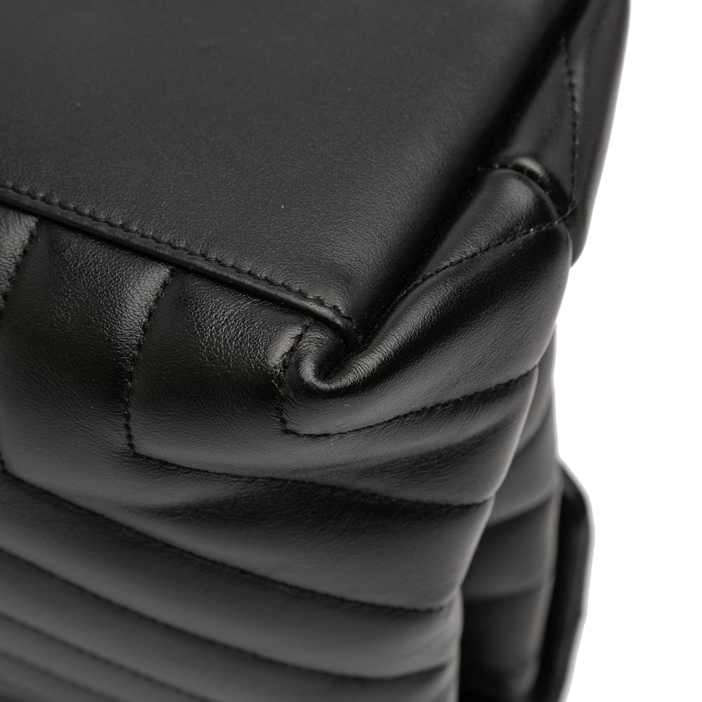 Saint Laurent B Saint Laurent Black Calf Leather Medium Matelasse LouLou Shoulder Bag Italy