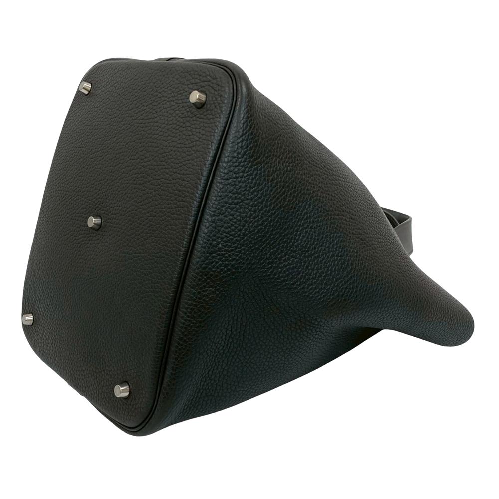 Hermès AB Hermès Gray Charcoal Calf Leather Clemence and Swift Picotin Lock 22 Touch France