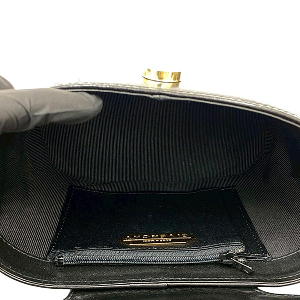 Givenchy AB Givenchy Black Calf Leather 4G Logo Metal Vanity Bag France