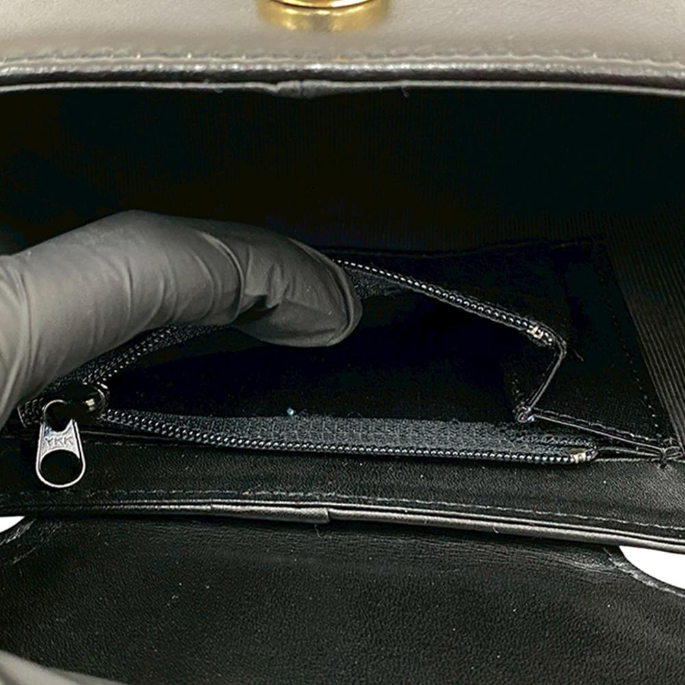 Givenchy AB Givenchy Black Calf Leather 4G Logo Metal Vanity Bag France