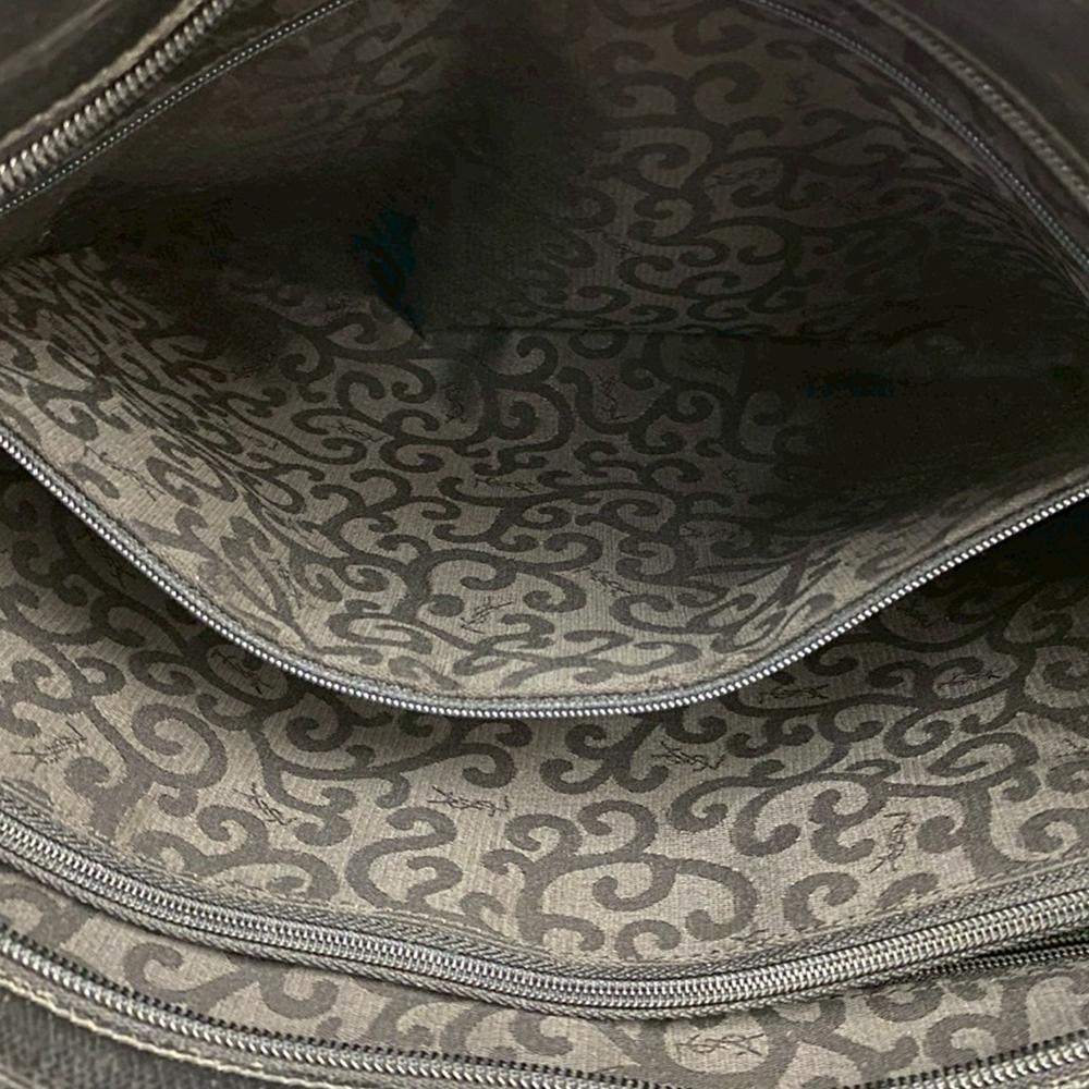 Saint Laurent AB Saint Laurent Black Calf Leather Arabesque Embossed Tote France