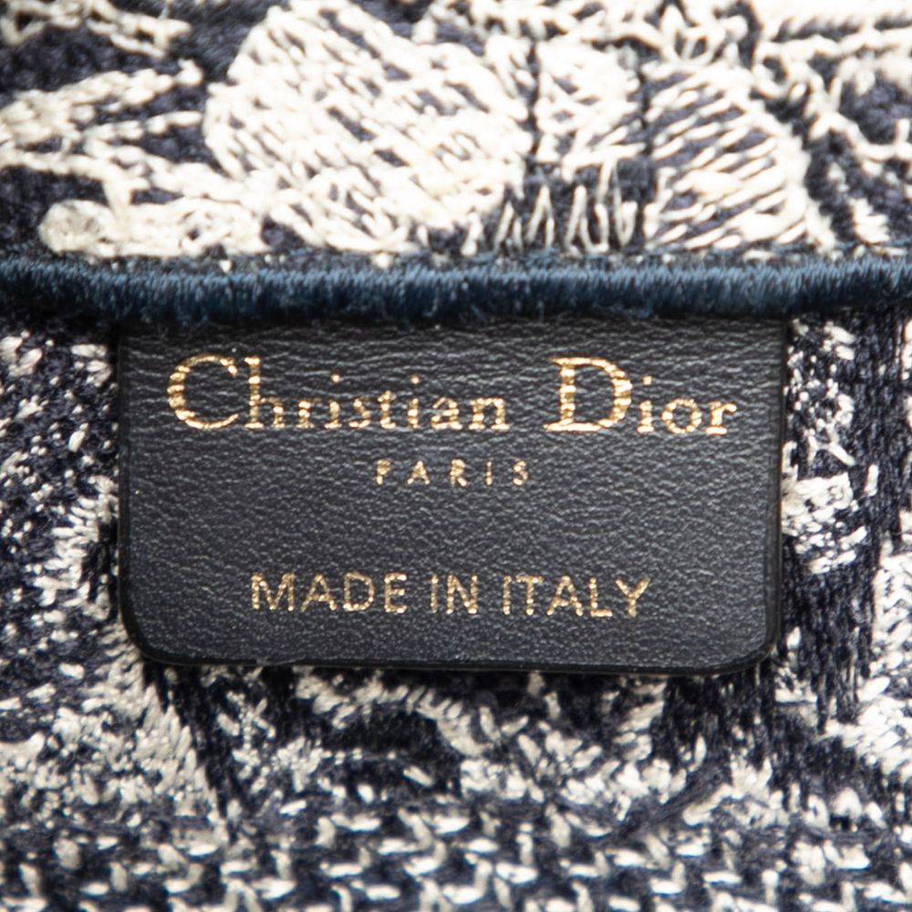 Christian Dior Book Tote Small Embroidery Canvas Tote Bag Dioriviera Toile De Jouy Blue