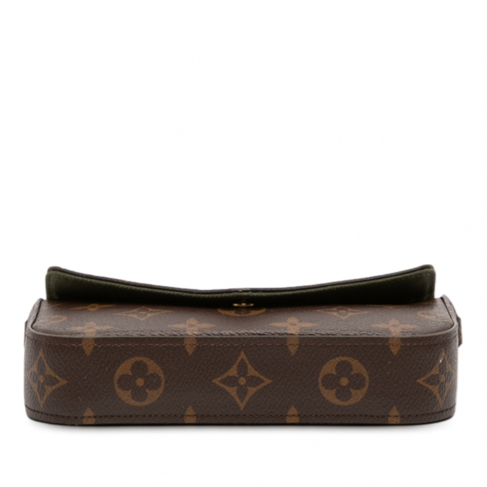 Louis Vuitton Felicie Canvas Strap And Go Pouch Clutch Monogram