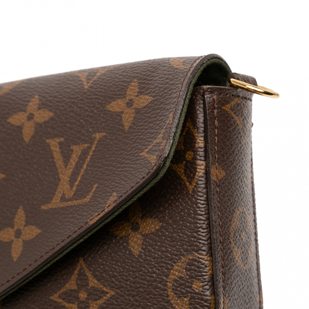 Louis Vuitton Felicie Canvas Strap And Go Pouch Clutch Monogram