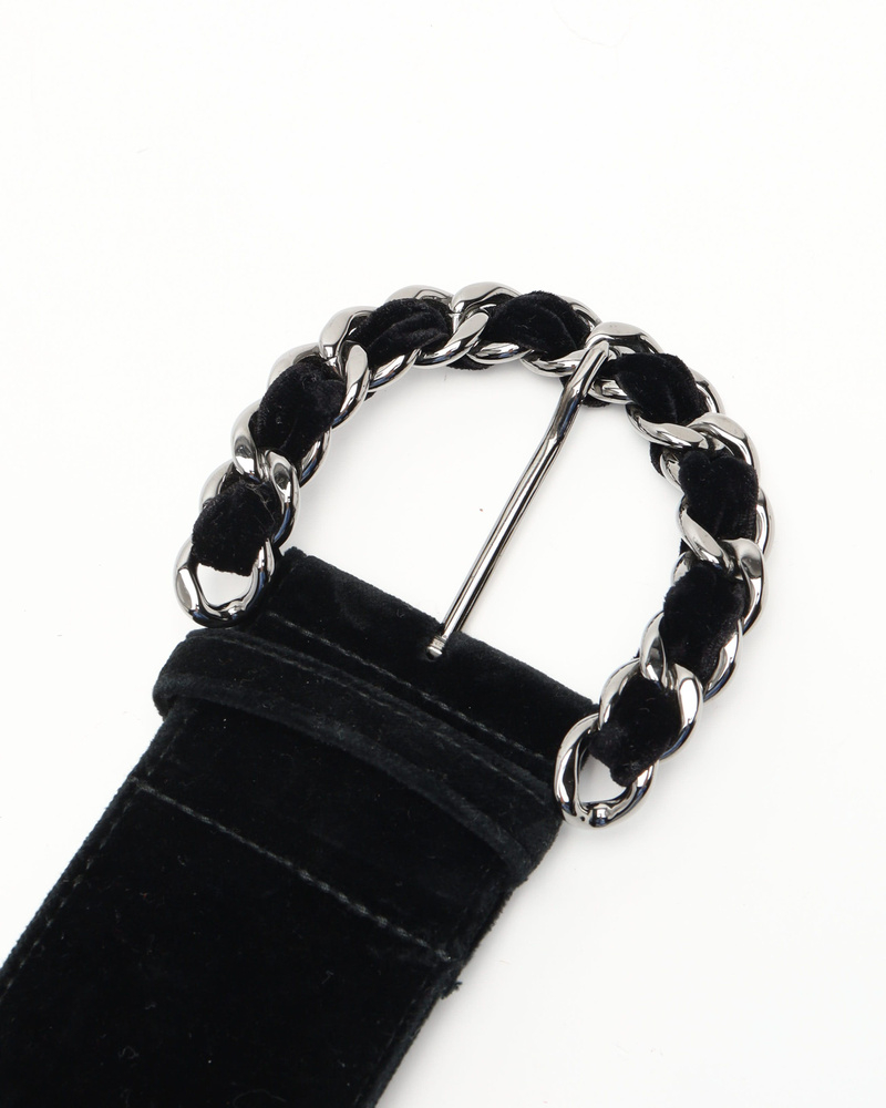 Chanel Velour Belt, Size 80