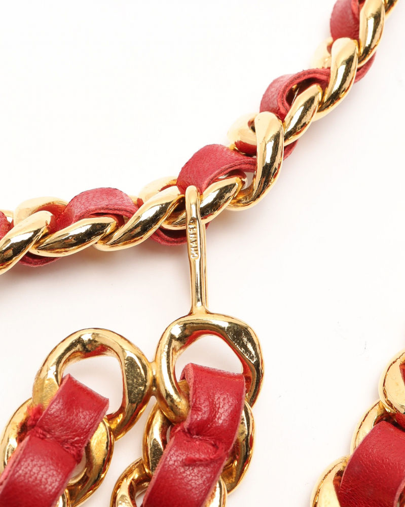 Chanel Coco Mark Leather Chain Belt