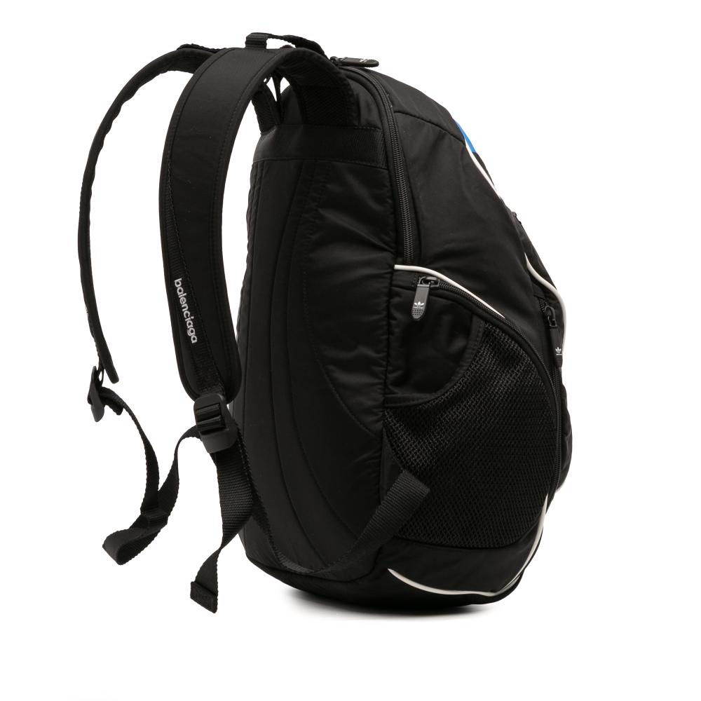 Balenciaga AB Balenciaga Black with Blue Nylon Fabric Adidas Recycled Backpack Italy