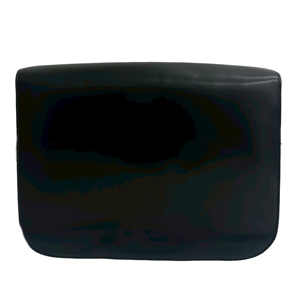 Celine AB Celine Black Calf Leather skin Horse Carriage Crossbody France