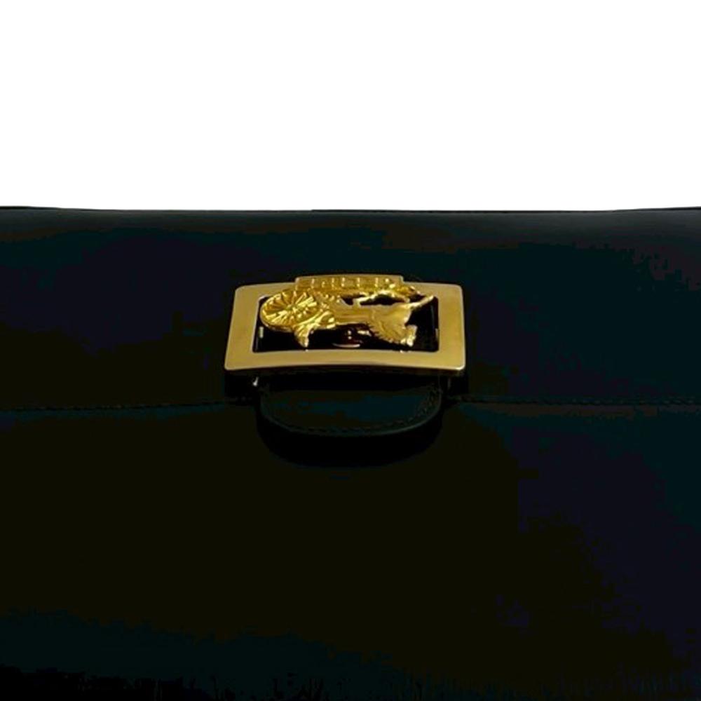 Celine AB Celine Black Calf Leather skin Horse Carriage Crossbody France