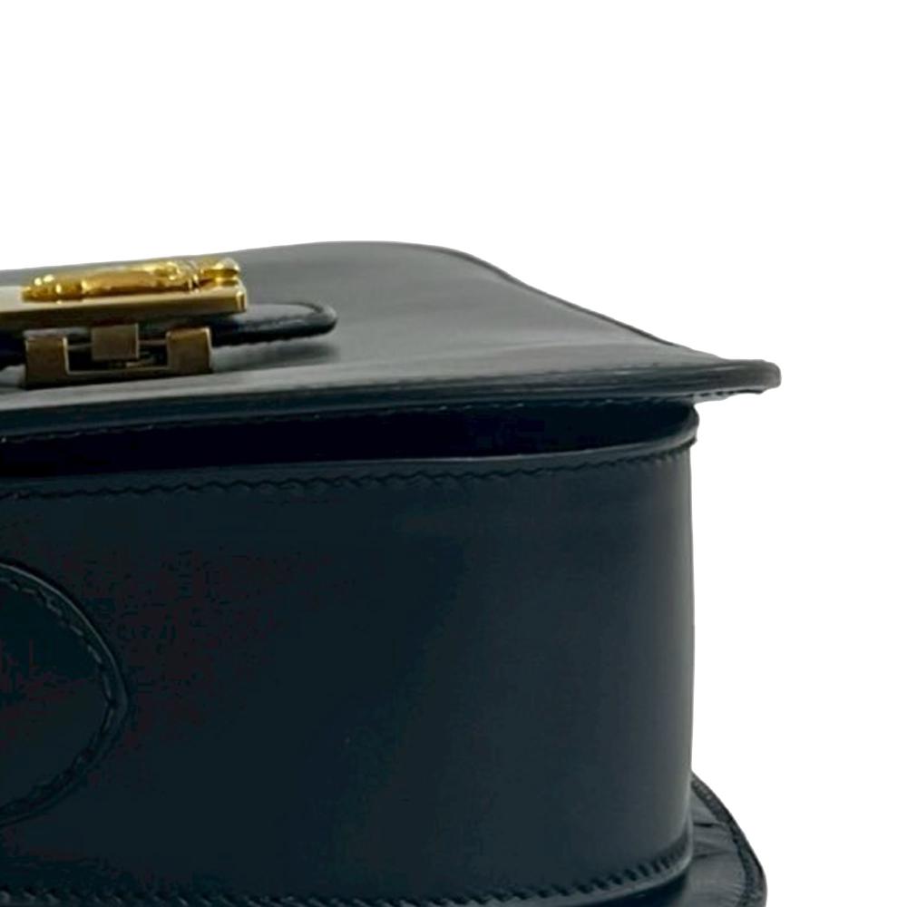 Celine AB Celine Black Calf Leather skin Horse Carriage Crossbody France