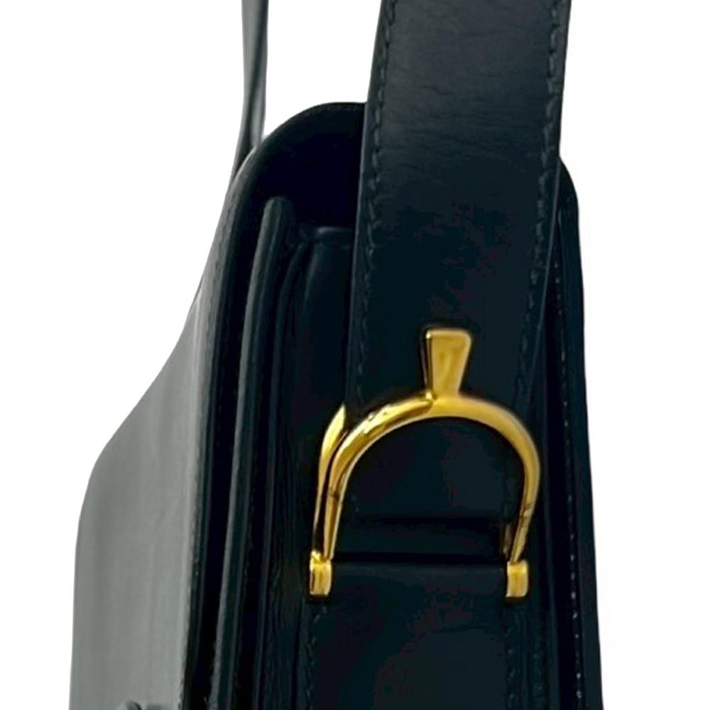 Celine AB Celine Black Calf Leather skin Horse Carriage Crossbody France
