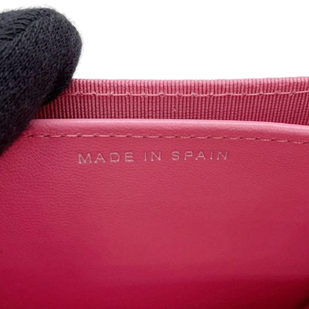 Chanel AB Chanel Pink Lambskin Leather Leather CC Quilted Lambskin Flap Card Holder on Chain Spain