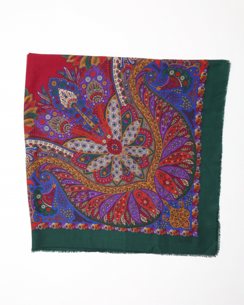 Gucci Vintage Wool Silk Scarf