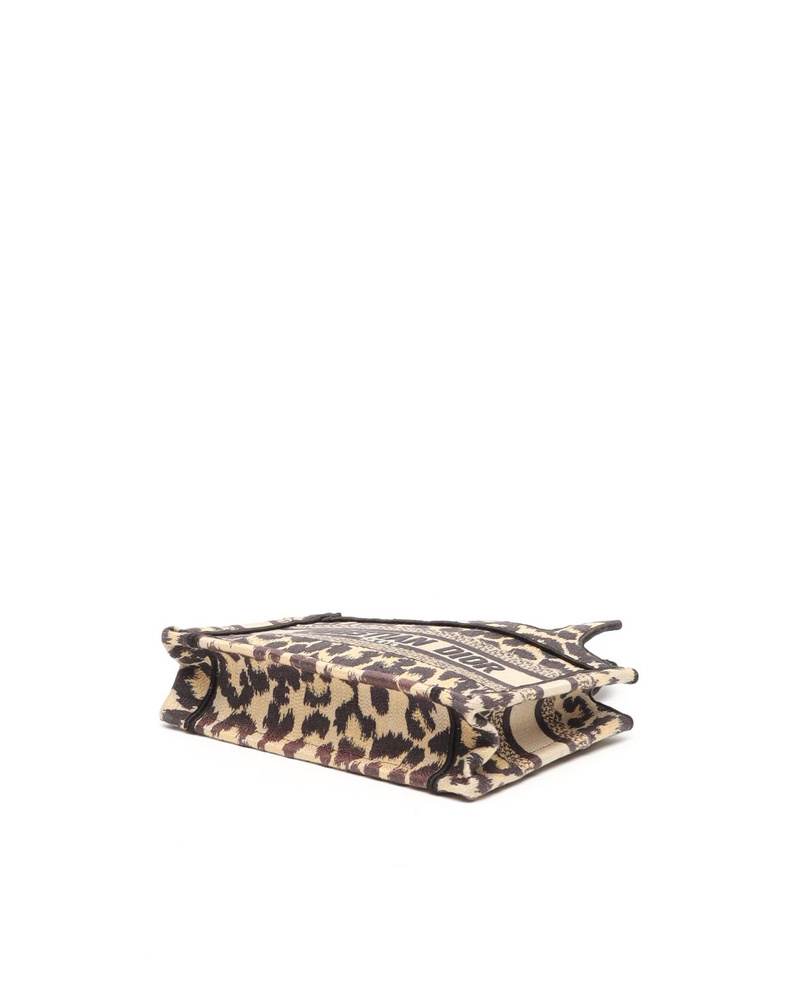 Christian Dior Leopard Mizza Embroidered Mini Book Tote Bag