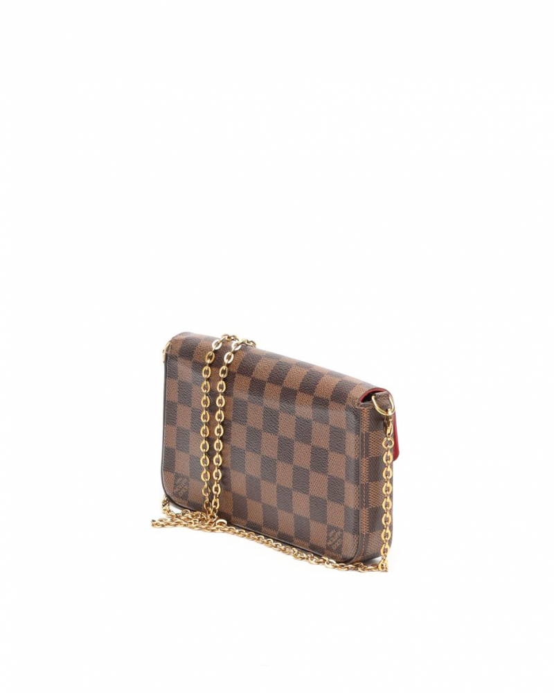 Louis Vuitton Damier Ebene Pochette Félicie Chain Wallet Bag