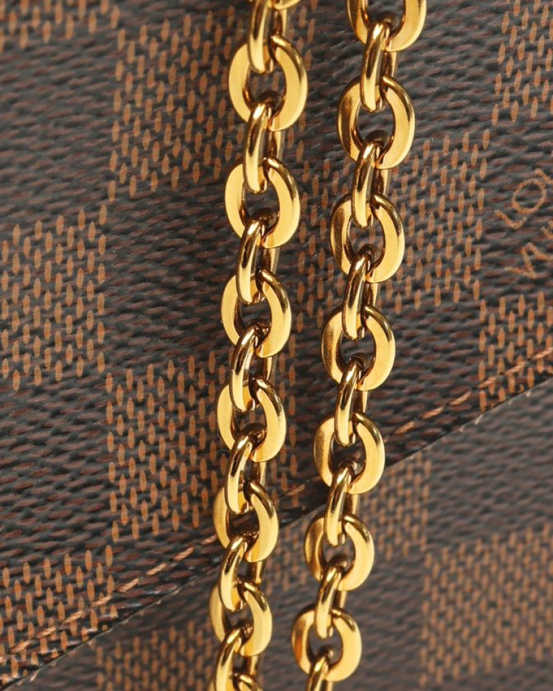 Louis Vuitton Damier Ebene Pochette Félicie Chain Wallet Bag