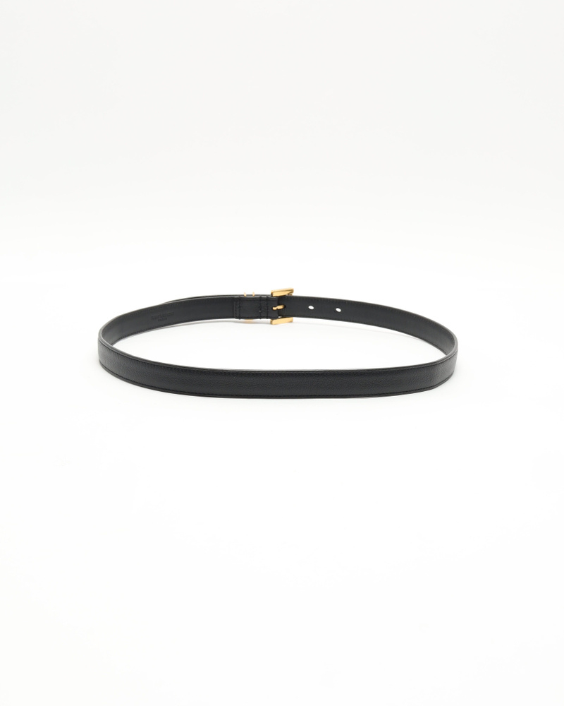 Saint Laurent YSL Logo Leather Belt, Size 80
