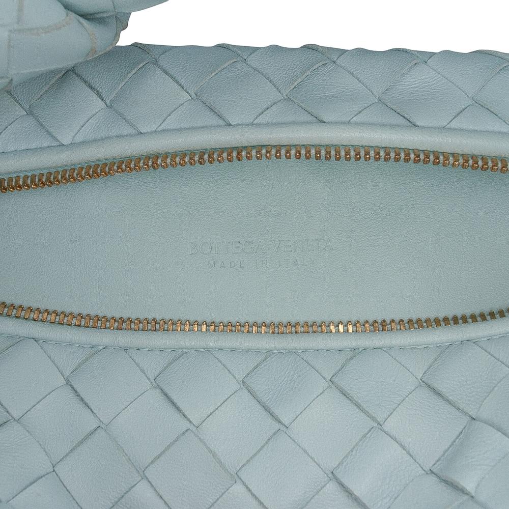 Bottega Veneta AB Bottega Veneta Blue Light Blue Nappa Leather Leather Teen Nappa Intrecciato Jodie Italy