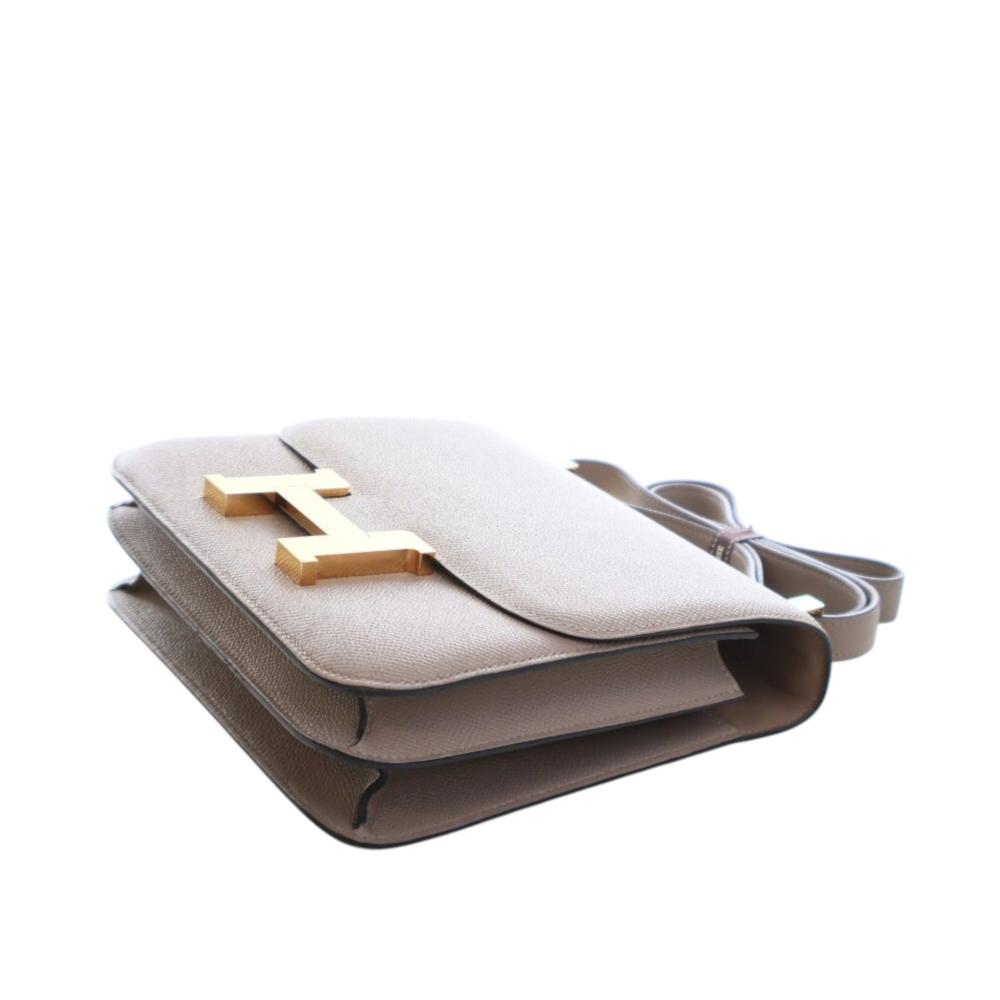 Hermès AB Hermès Brown Taupe Calf Leather Epsom Constance 24 France