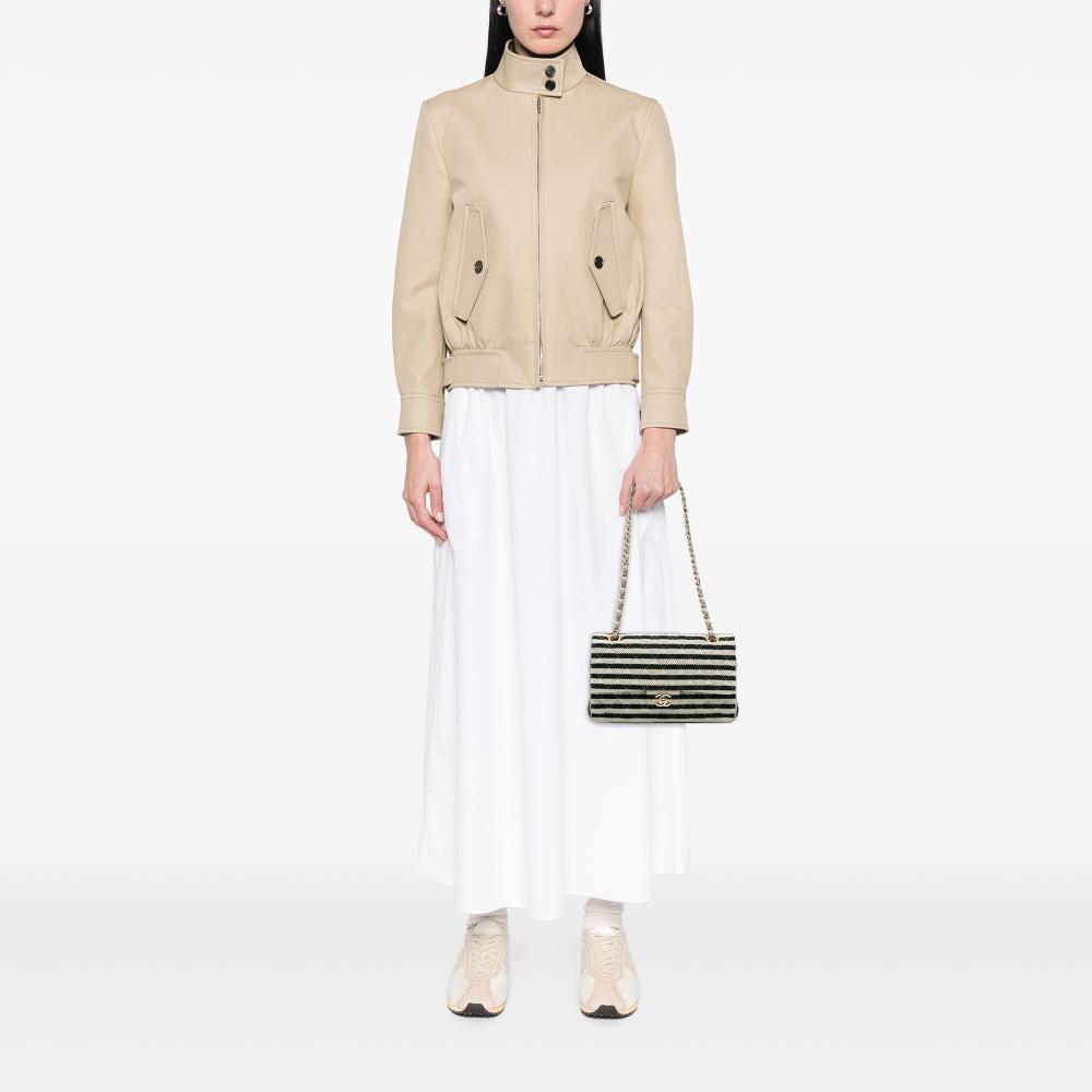 Chanel B Chanel Black Cotton Fabric Medium Classic Jersey Coco Sailor Double Flap France