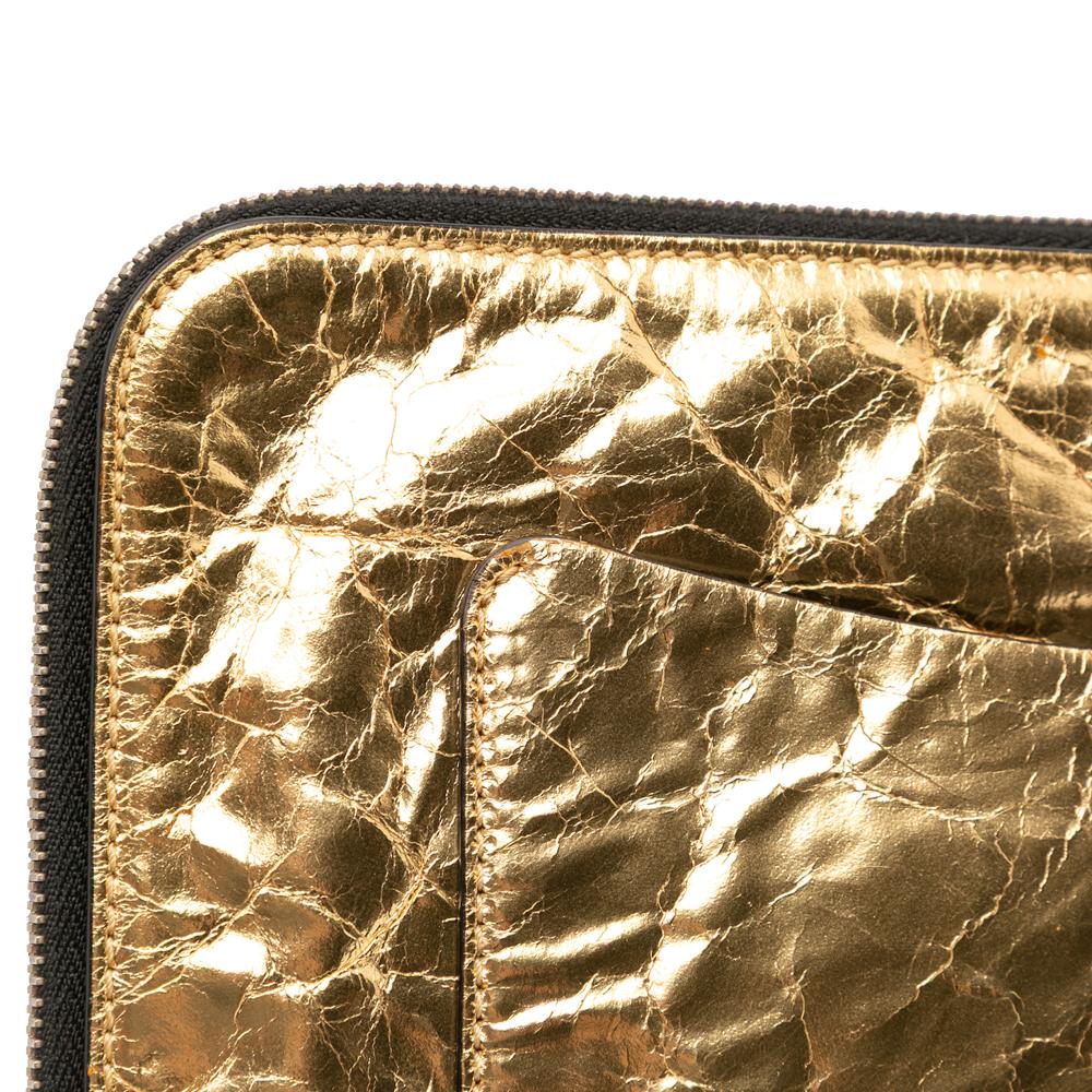 Chanel AB Chanel Gold Lambskin Leather Leather Metallic Lambskin Je Ne Suis Pas En Solde Clutch Italy