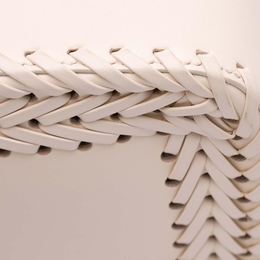 Fendi AB Fendi Brown Light Beige Calf Leather Woven skin Vitello King Ceylon Baguette Satchel Italy